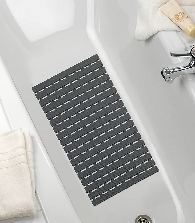 Tapis de baignoire antidérapant Arinos gris 63 x 40 cm