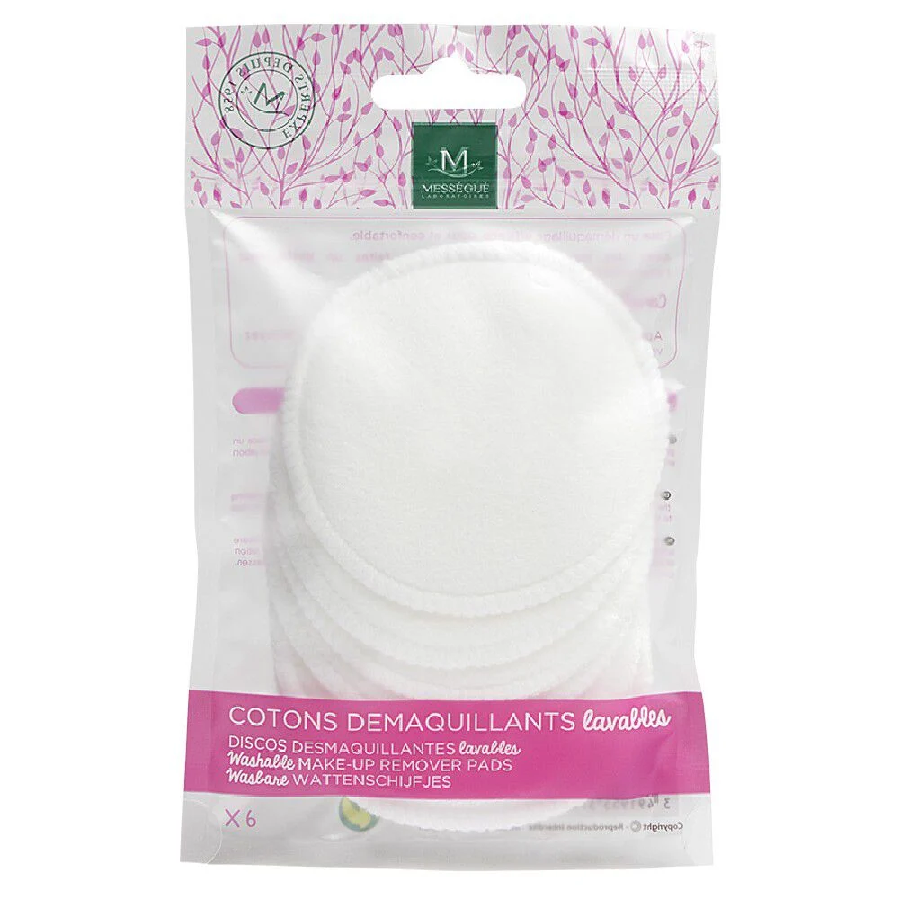 Lingette démaquillante coton réutilisable x6