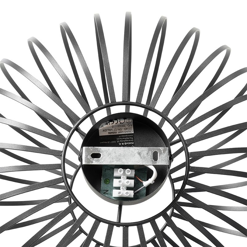Design plafondlamp zwart 39 cm - Johanna