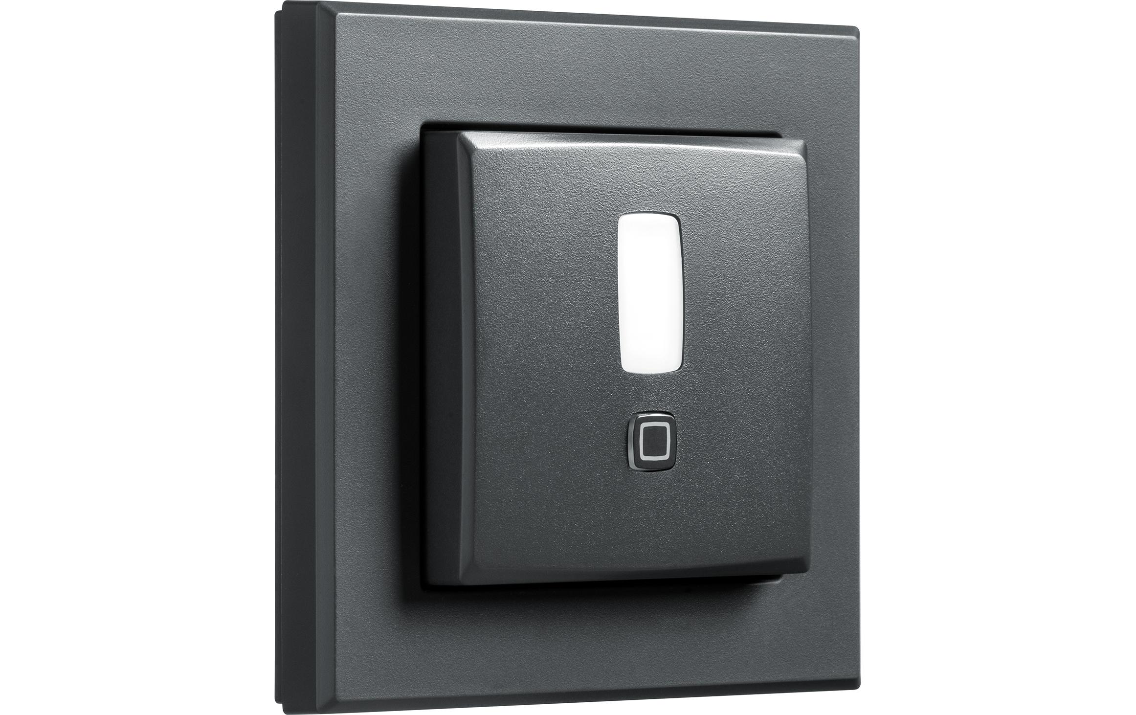 Smart Home Bewegungsmelder im WM55 Rahmen, AnthrazitBewegungsmelder mit zwei Tasten HmIP-SMI55-2, HmIP-SMI55-A