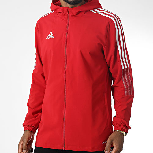 Veste Zippée Capuche A Bandes GP4965 Rouge