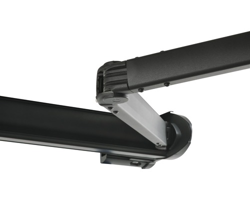SOLUNA cassettescherm Exclusiv 2x1,5 doekdesign 0034 frame RAL 7016 antracietgrijs aandrijving rechts incl. motor en wandschakelaar