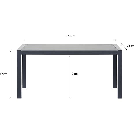 Palamos loungebord med sort aluminium ramme og cementbordplade