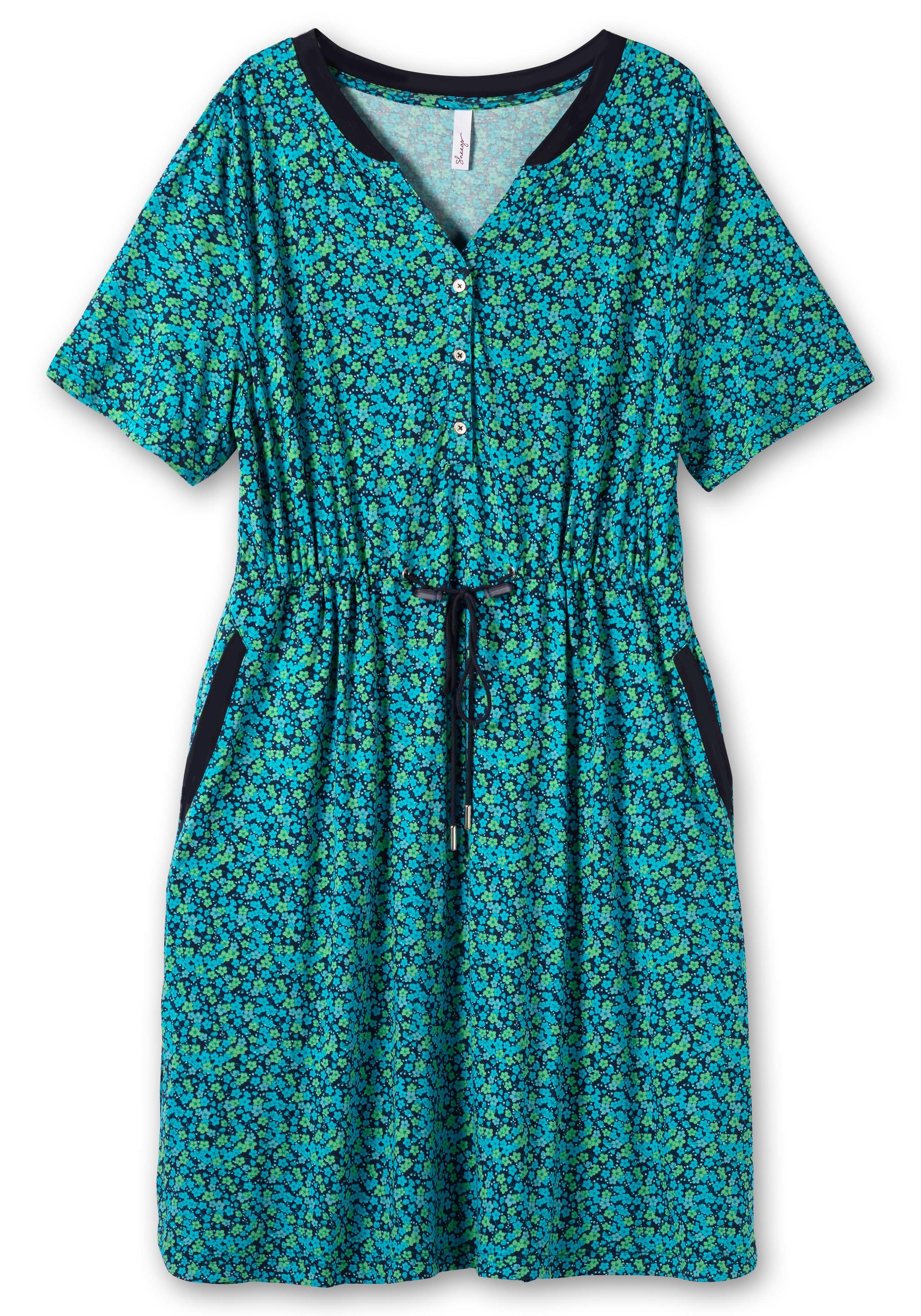 Jerseykleid mit Alloverdruck und sportiven Details