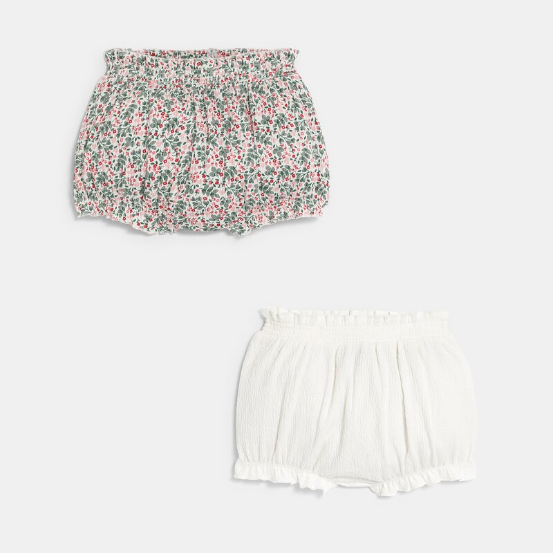 Bloomer coton fantaisie bébé fille (lot de 2) Vert