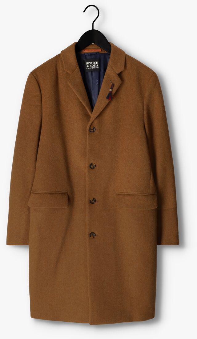 SCOTCH & SODA camel scotch & soda mantel classic wool-blend overcoat