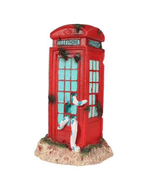 Aqua Della Telefooncel Ornament - Aquarium - Ornament - 9.5x9.5x17.5 cm Rood