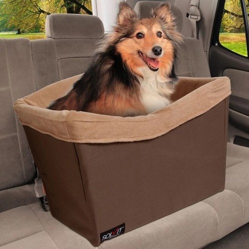 Cadeira elevatória marrom para animais de estimação para carro