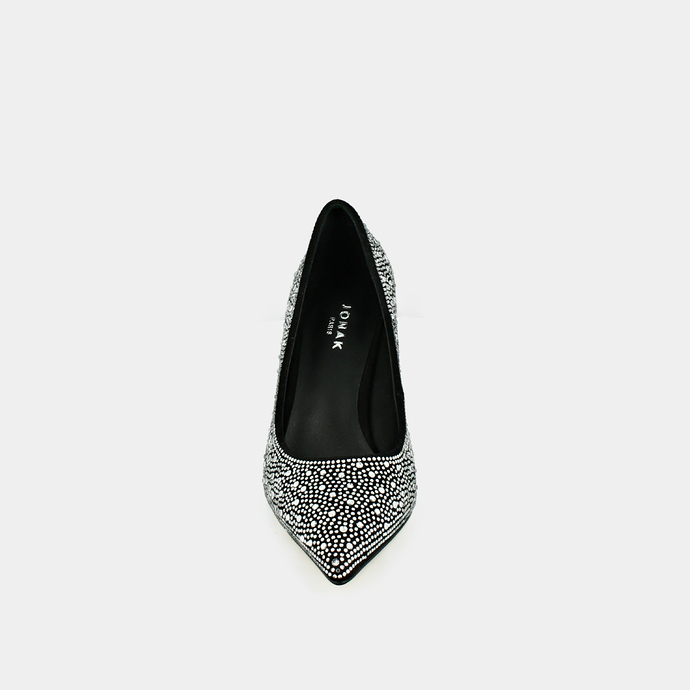 Escarpins  en strass noir et argent