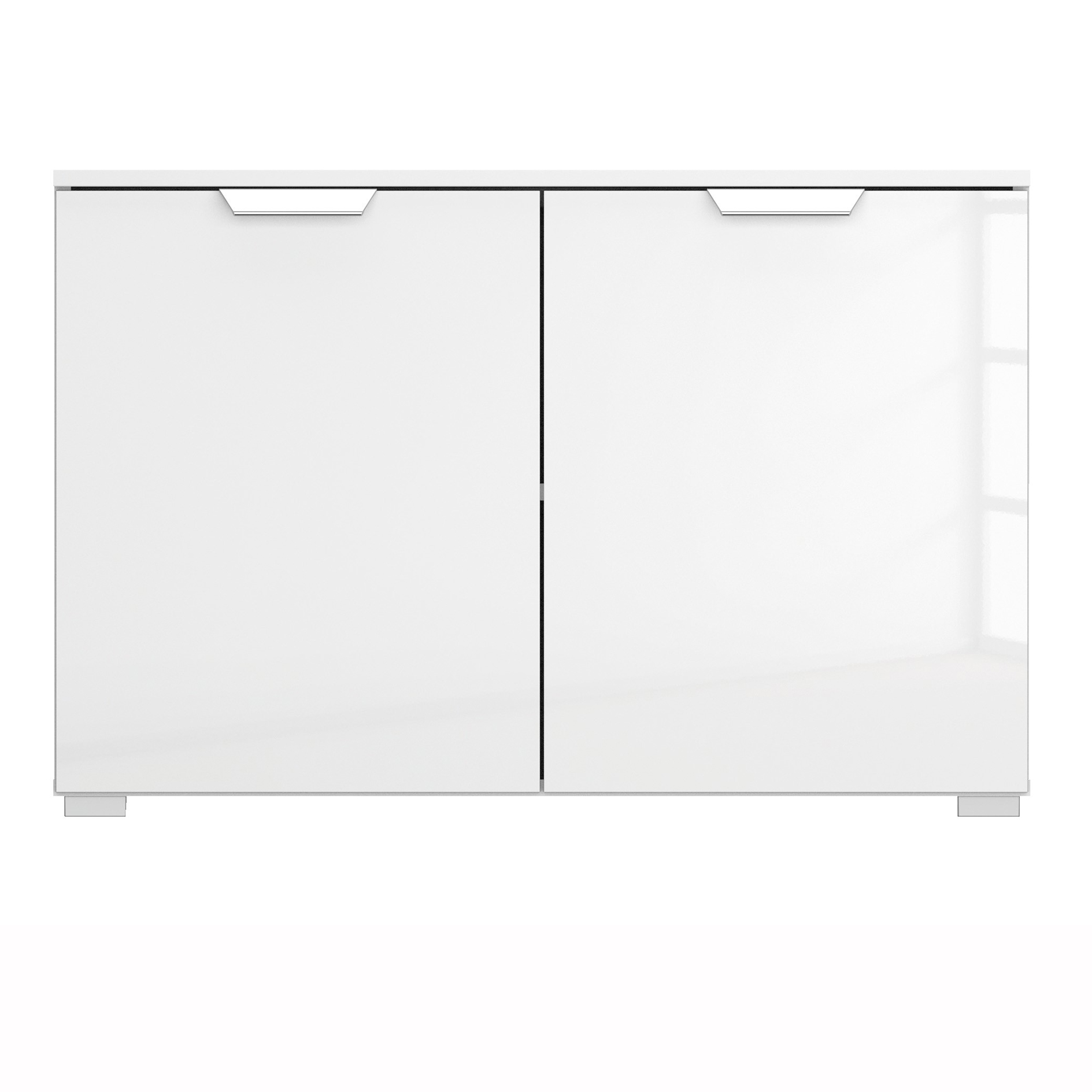 Kommode - weiß Hochglanz-Alpinweiß - 2-türig - 93 cm
