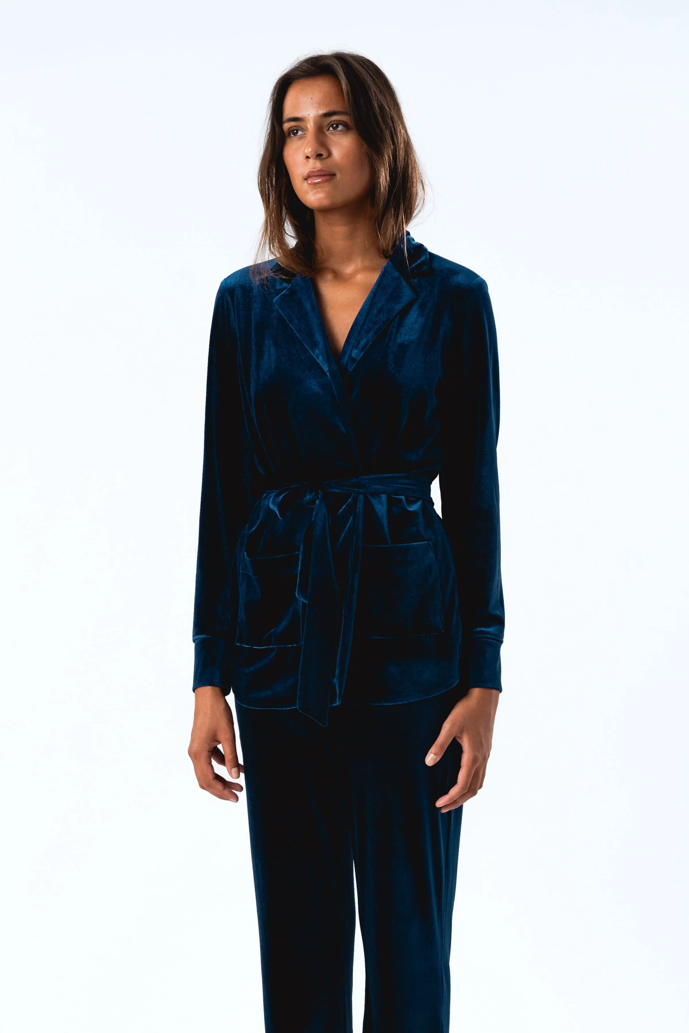 Lollys Laundry  Lisall velourblazer - blå
