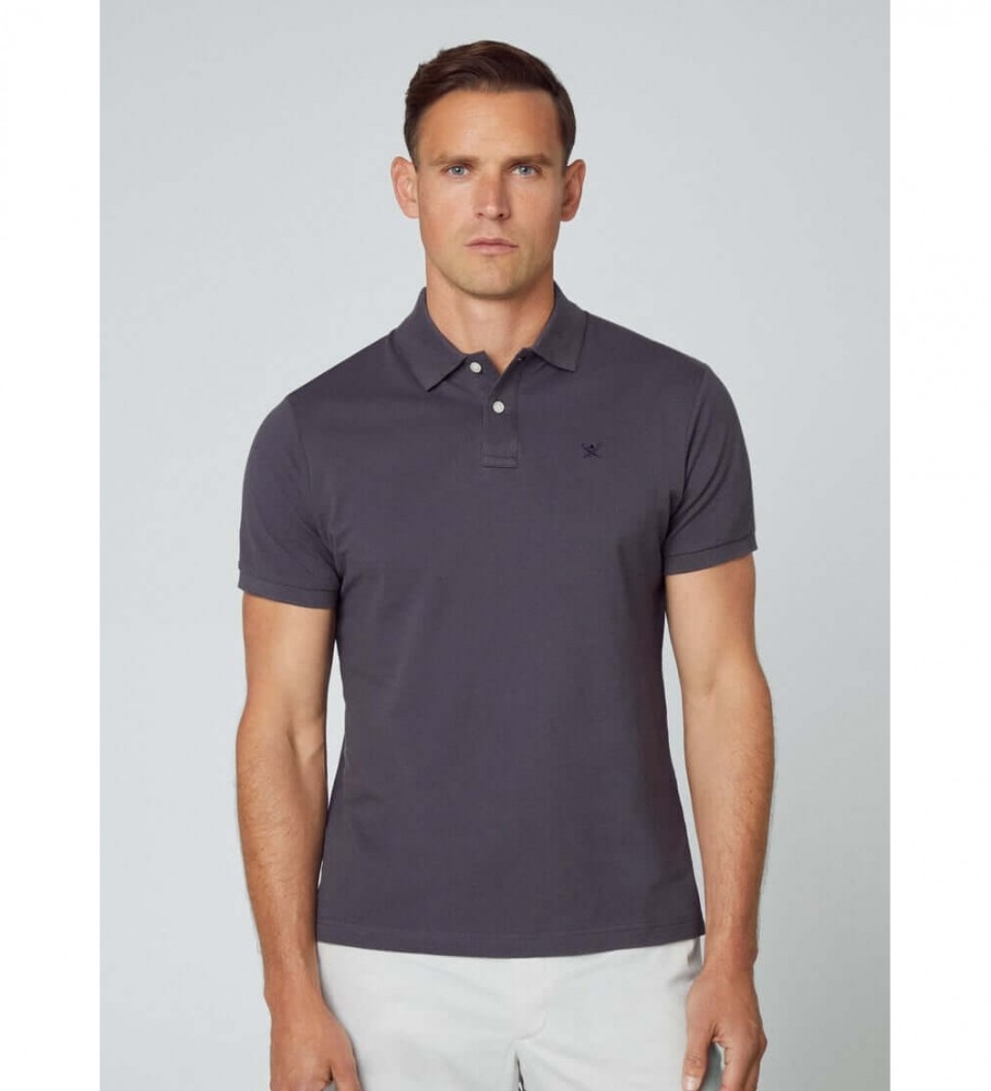 Hackett Polo Slim Fit Logo cinza