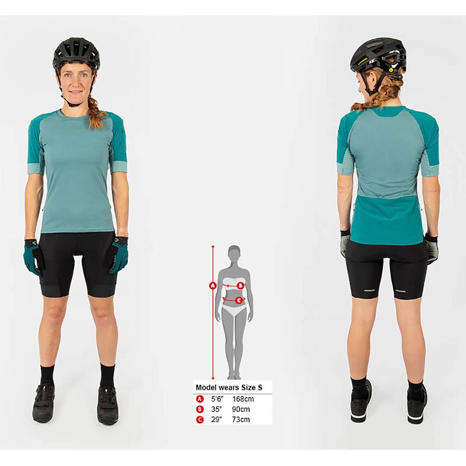 Endura GV500 Gravel Fietsshirt Korte Mouwen Blauw/Groen Dames