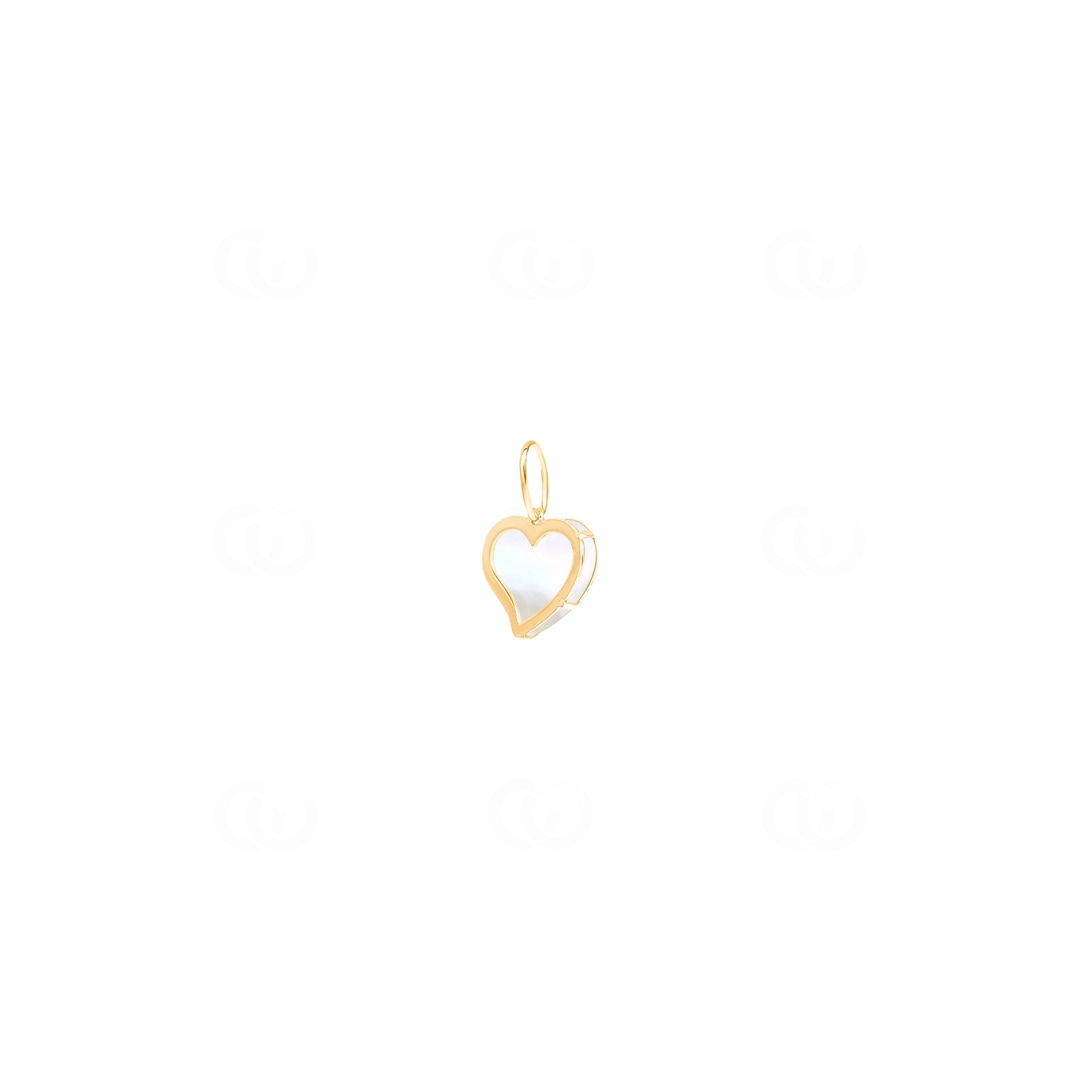 Herzanhänger 750/18 K Gelbgold mit Perlmutt