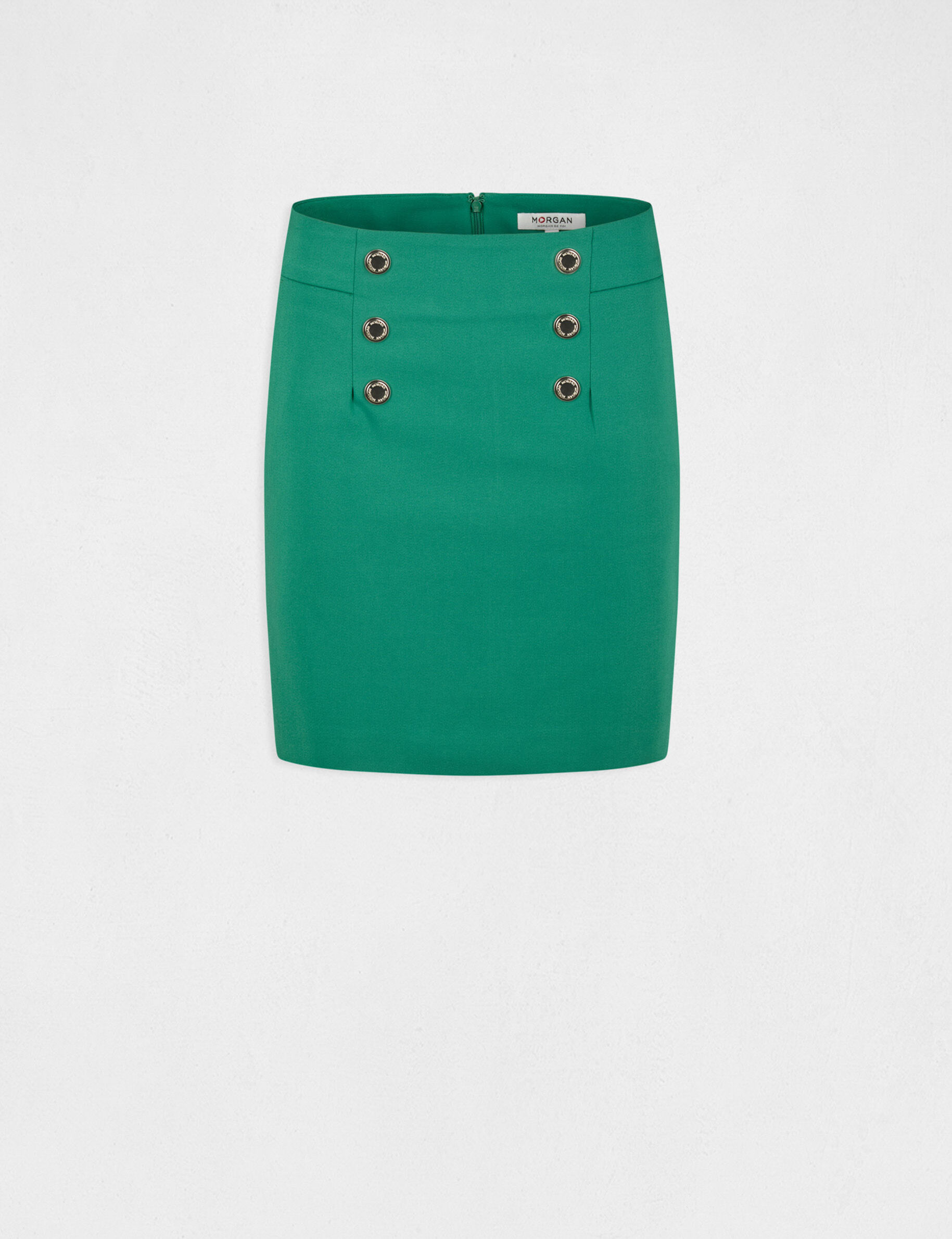 Jupe droite à ponts vert femme - vert