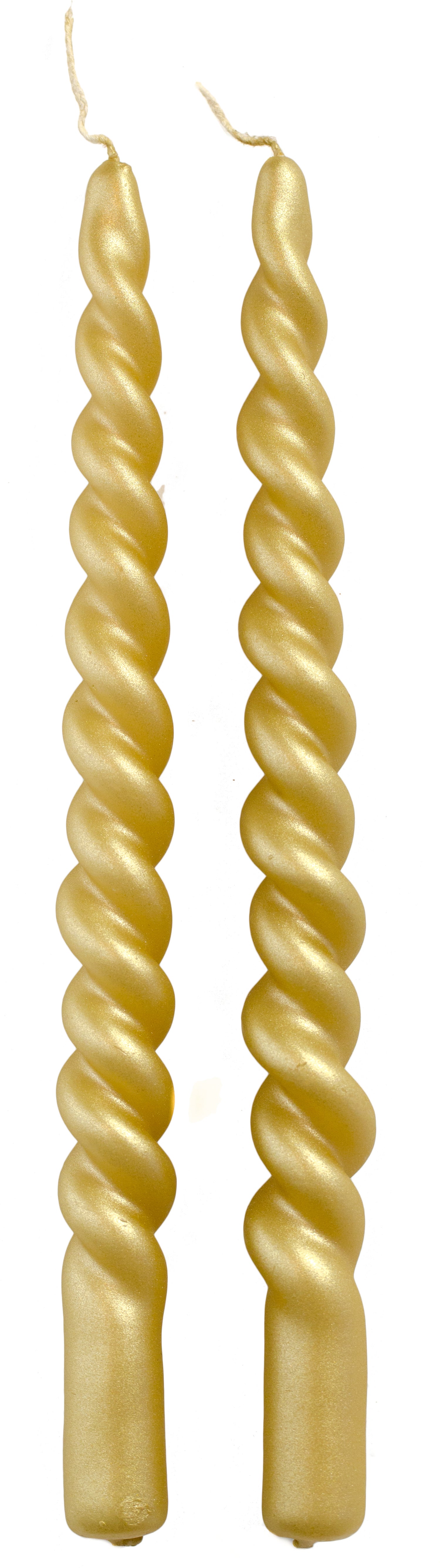 Rustik Lys dinerkaars Swirl goud 8,5 uur 2 stuks