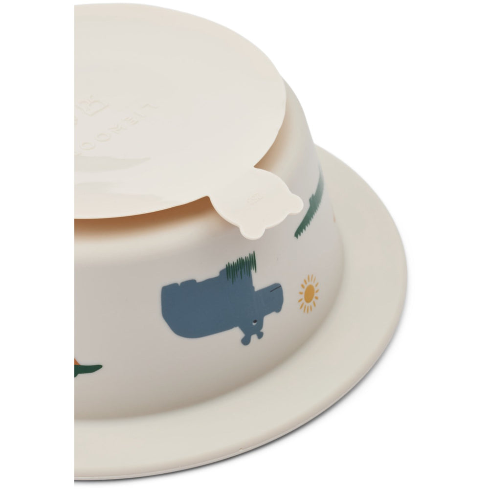 Køb LIEWOOD Safari Sandy Mix Peony Printed Suction Skål 2-Pak
