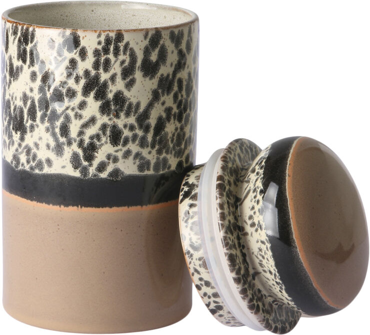 HK Living 70s ceramics storage jar tropical Black/blush