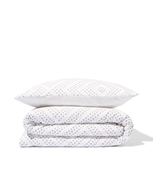 housse de couette coton doux 140x200/220 boho taupe et noir