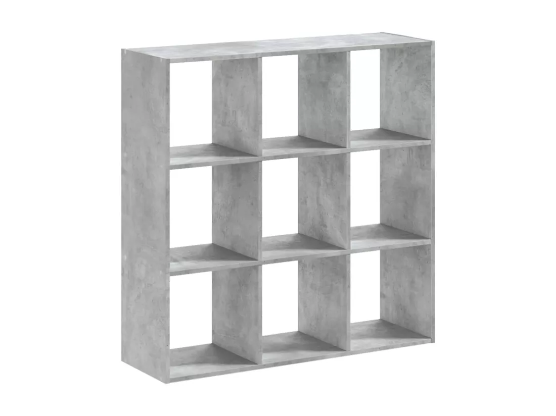 Bibliothèque gris béton 102x32x102 cm bois d'ingénierie