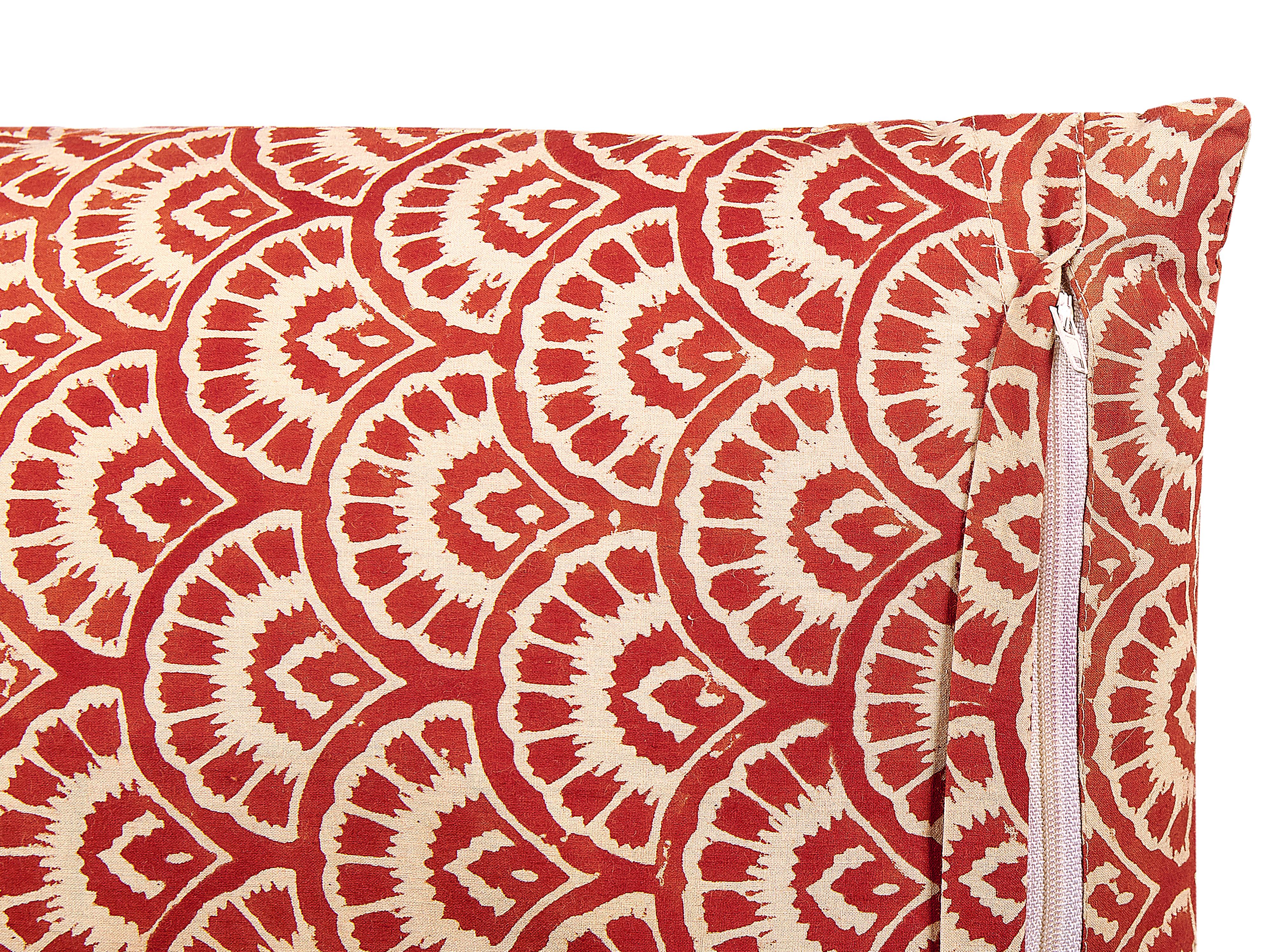 Sierkussen RHUS Katoen 45 x 45 cm Rood geometrisch patroon