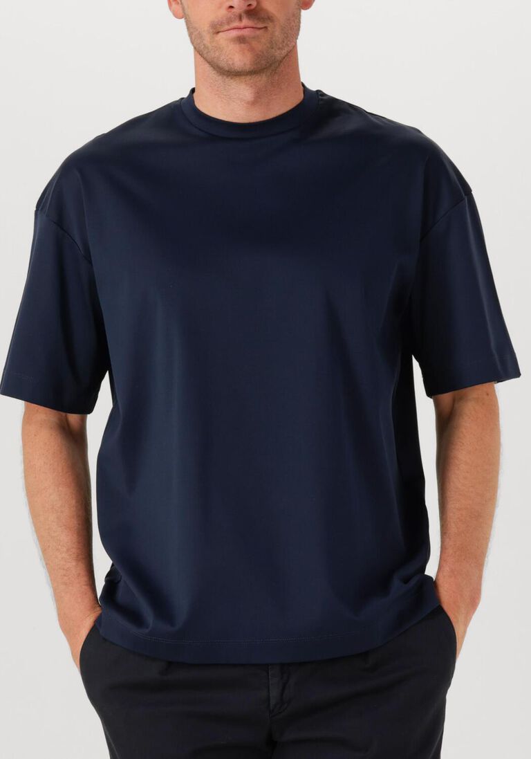 donkerblauwe valenza t-shirt 1026 interlock supima oversized t shirt