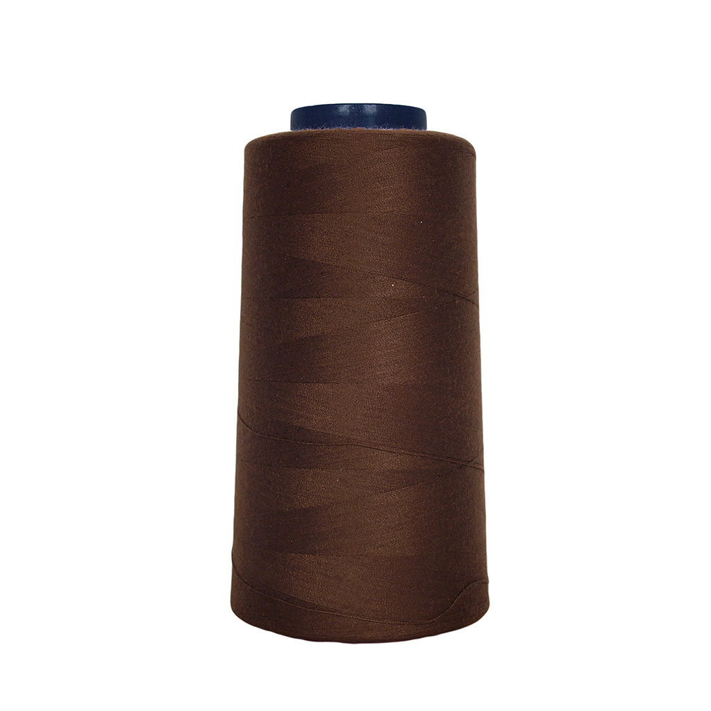 Cône de fil polyester marron chocolat 2743m