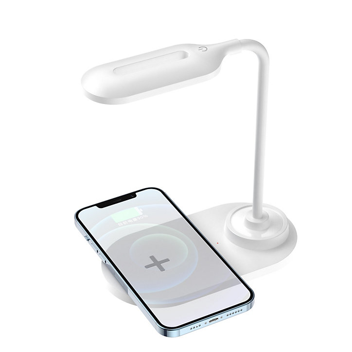 Lampe de bureau USB avec charge à induction 15W blanc Bigben
