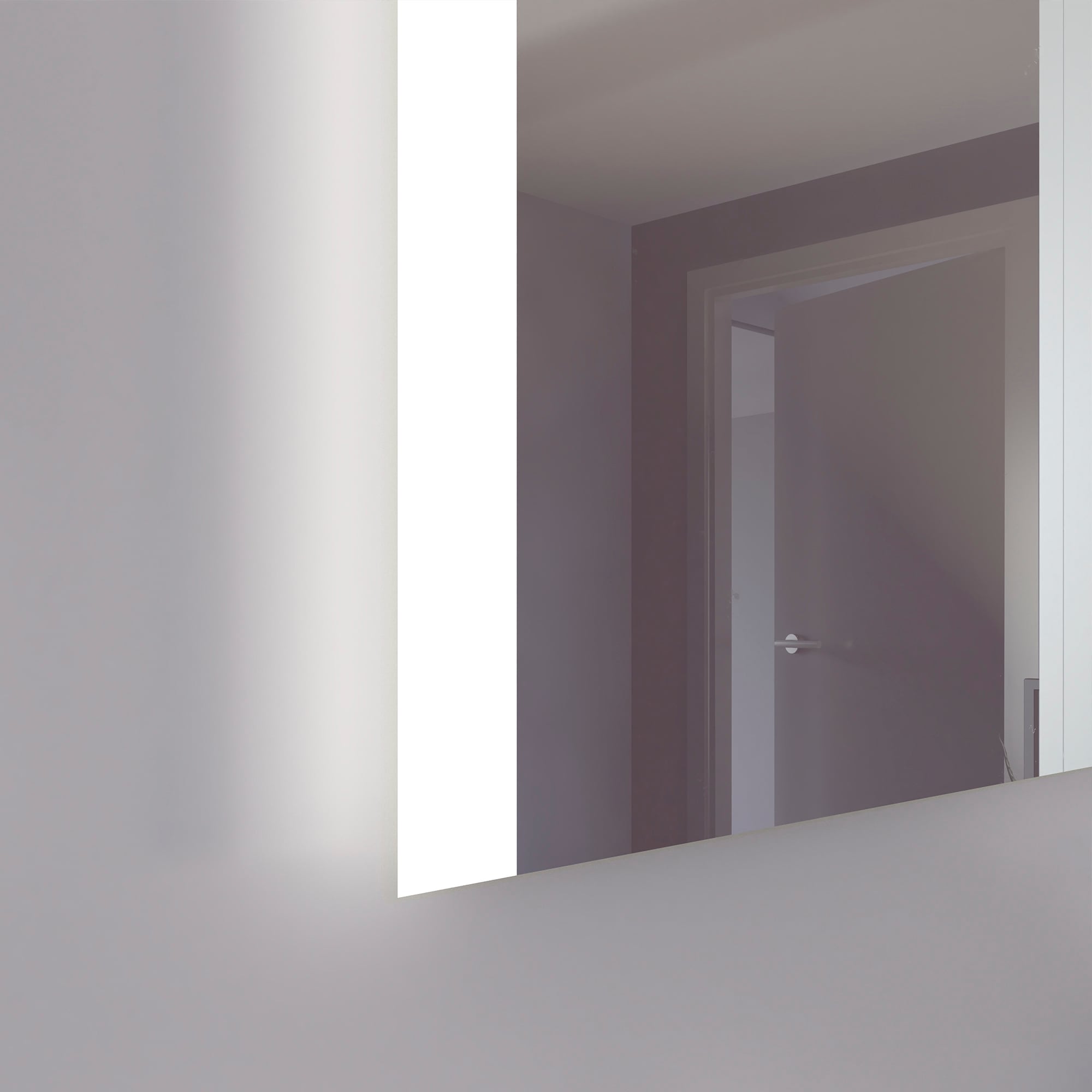 Loevschall Badspiegel »Vega Quadratisch, Badzimmerspiegel mit LED Beleuchtung, Lichtspiegel« Touchpanel für Lichtsteuerung, Dimmbar Spiegel, Dänisches Design