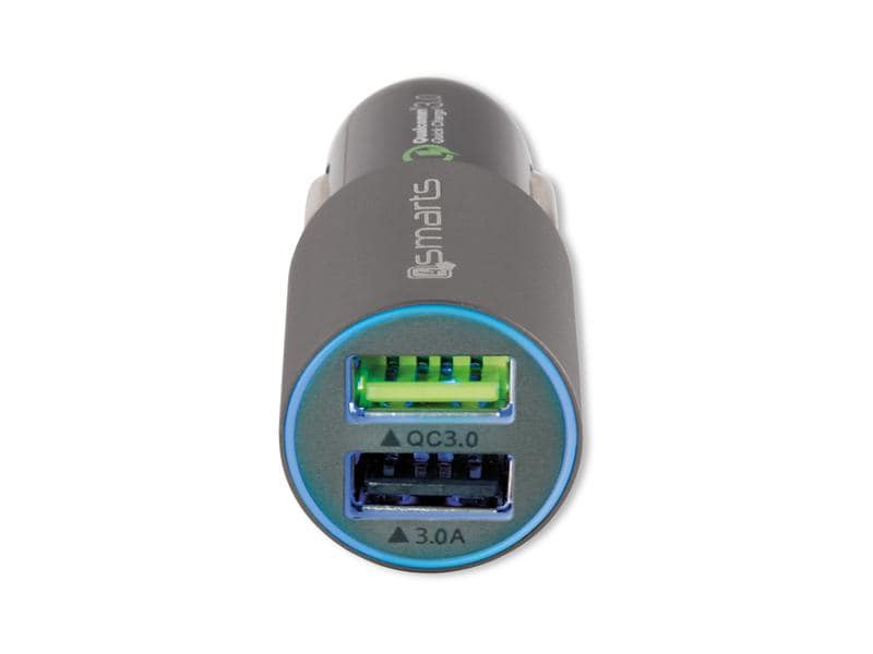 4smarts Autoladegerät Rapid Quick Charge 3.0 KFZ-Adapter mit zwei USB-A Buchsen