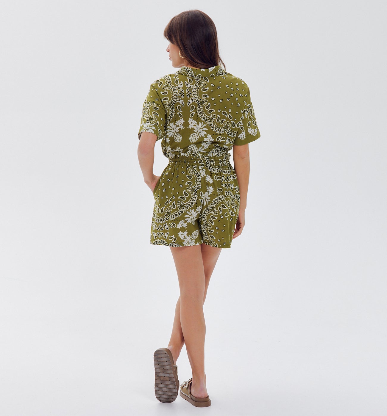 Short motif bandana Femme - Imprimé kaki