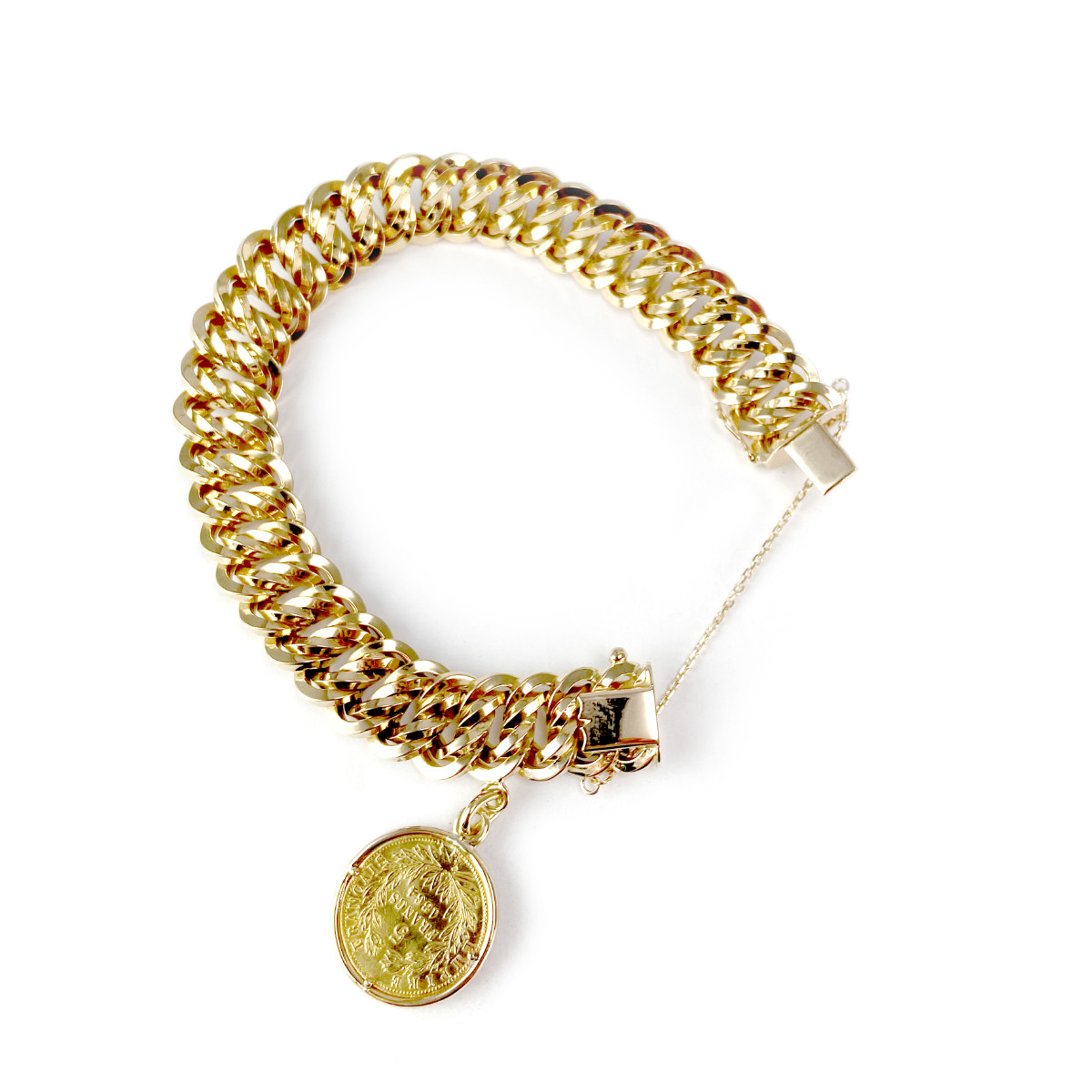 Bracelet d'occasion or 750 jaune 17 cm