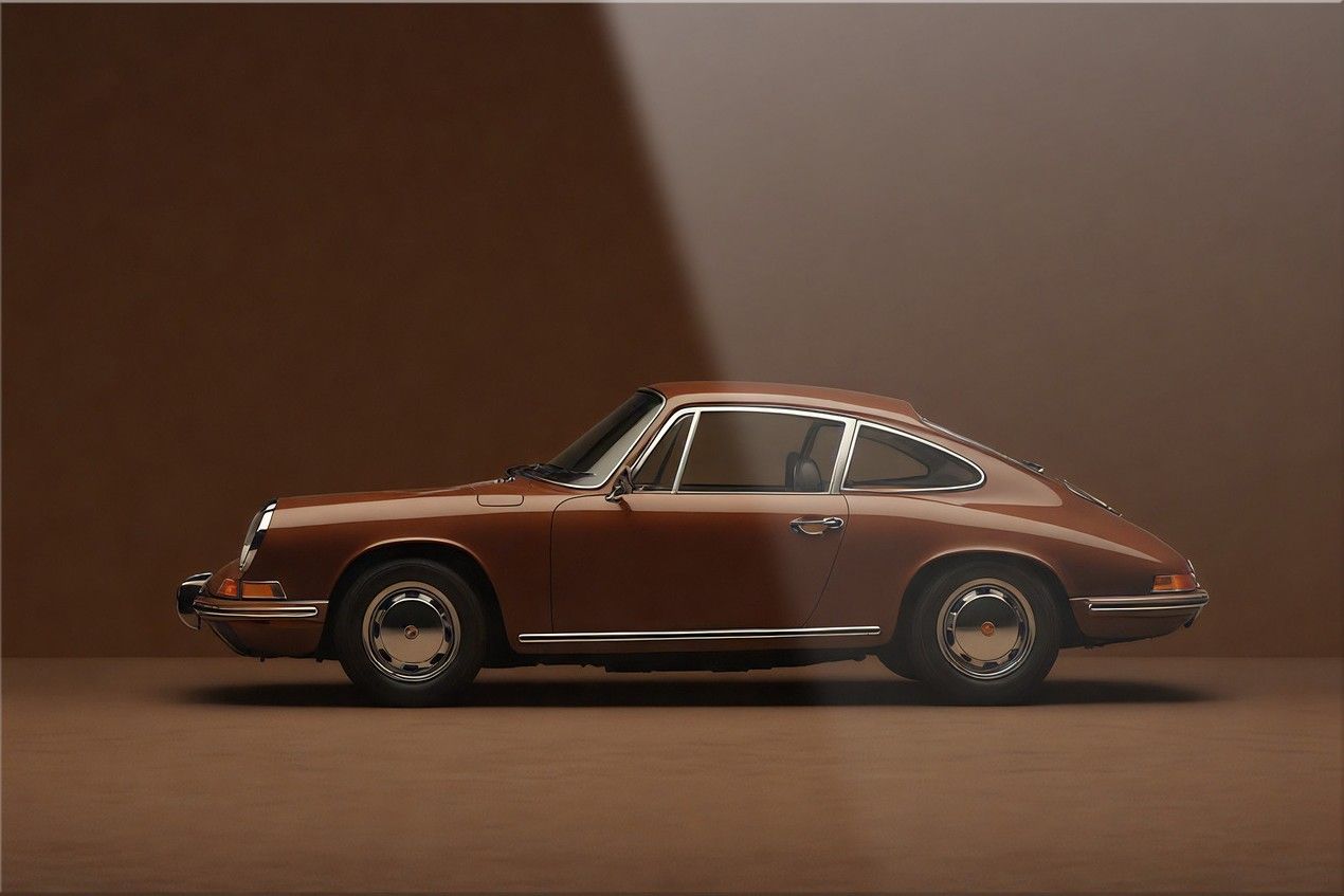 Glasschilderij Brown Porsche