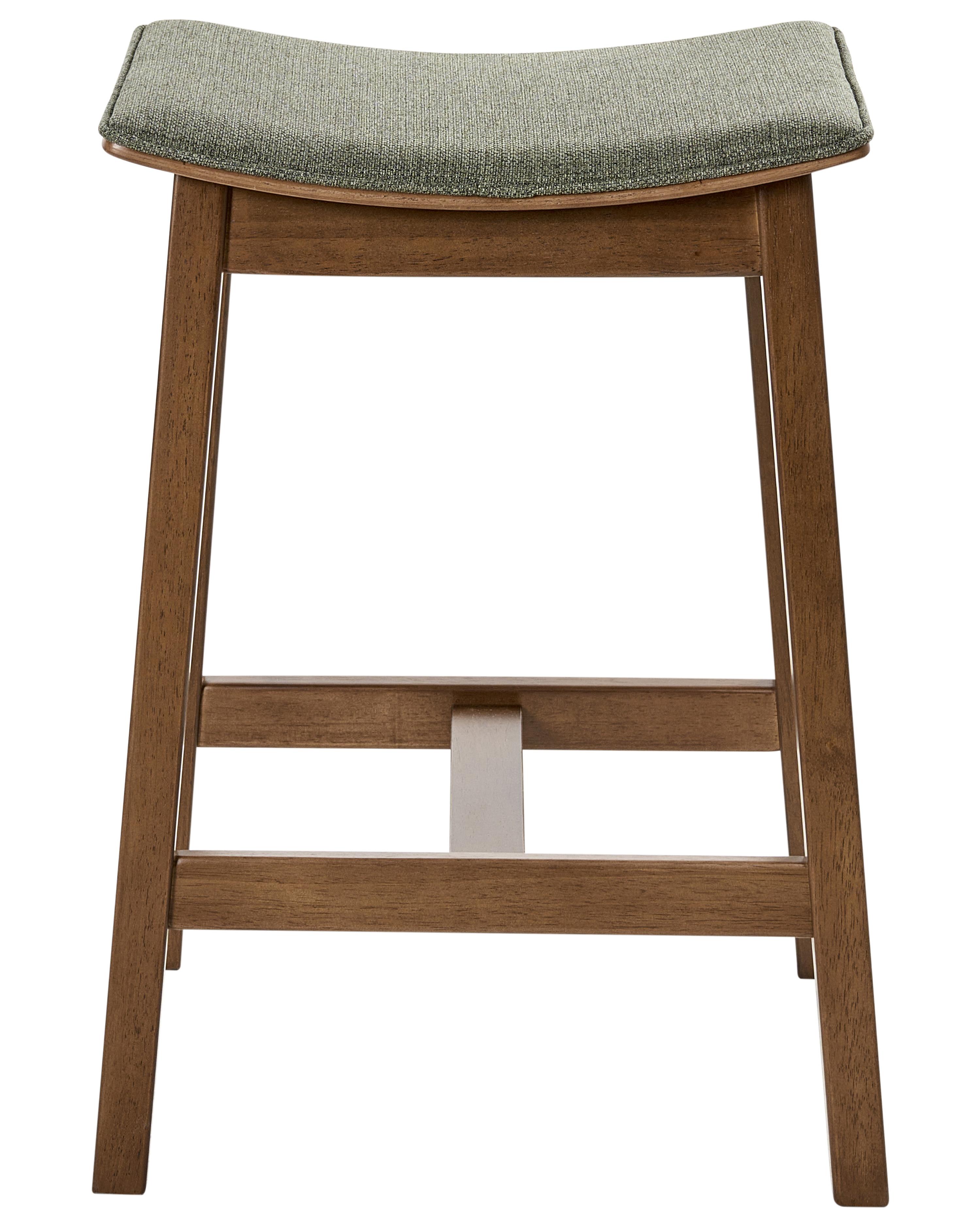Set van 2 barkrukken DIXON Hout Donkerbruin/groen
