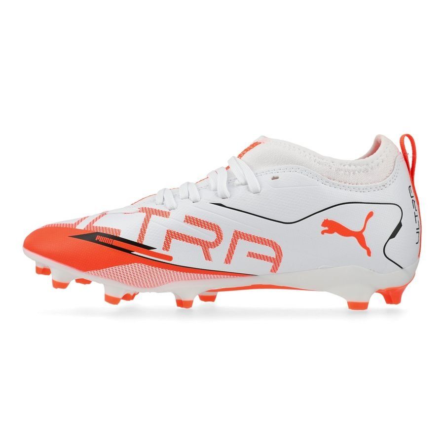 PUMA Ultra 5 Match FG/AG Unlimited - Blanc/Noir/Glowing Red Enfant