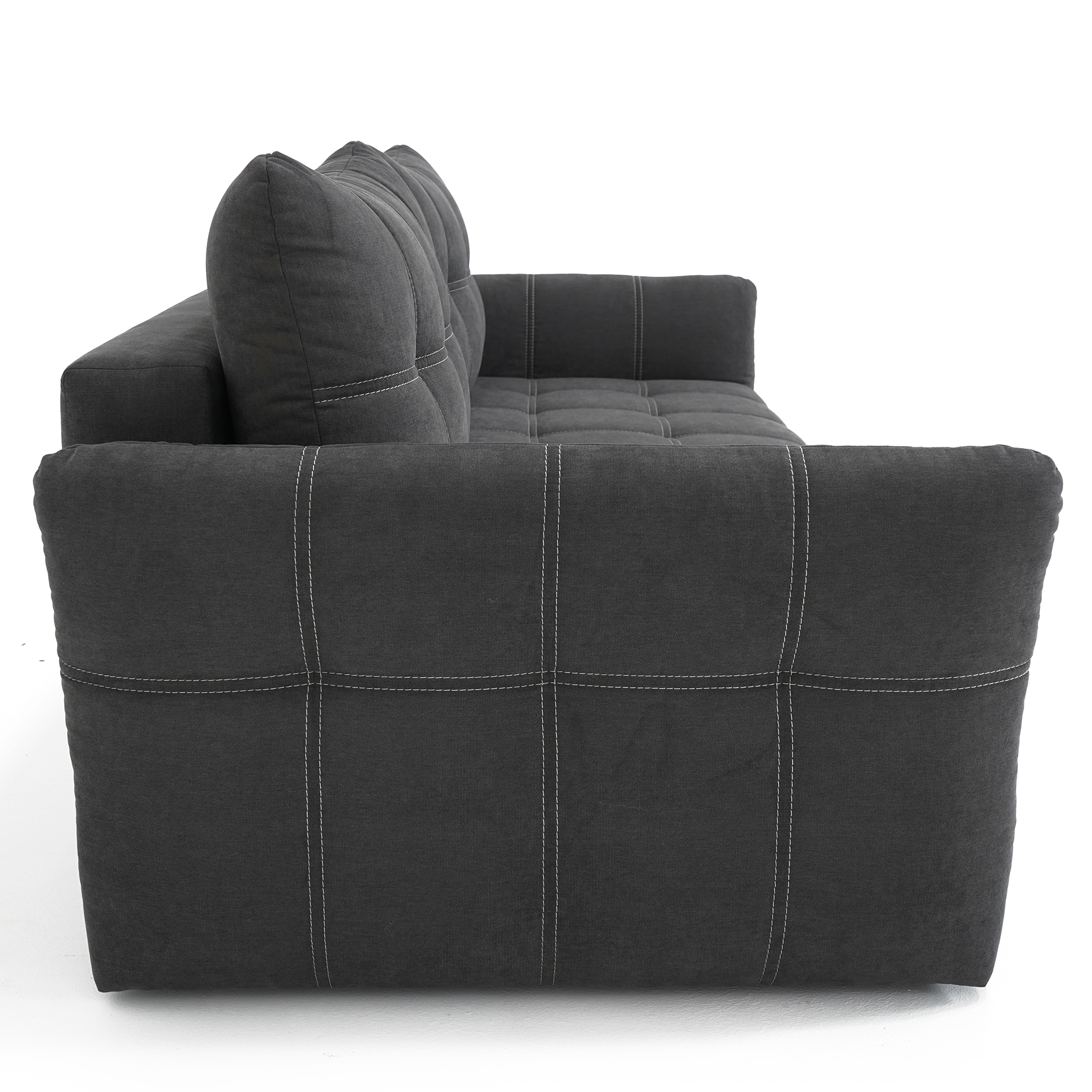 Schlafsofa - graubraun - regulierbare Armlehnen