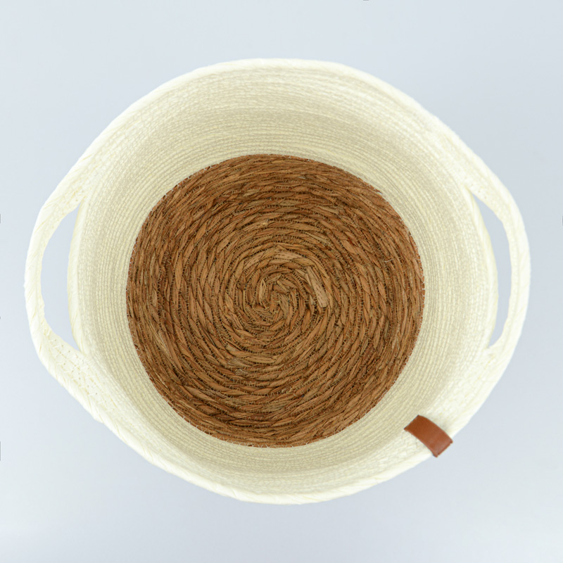 Panier de rangement rond 'Keola' avec anse