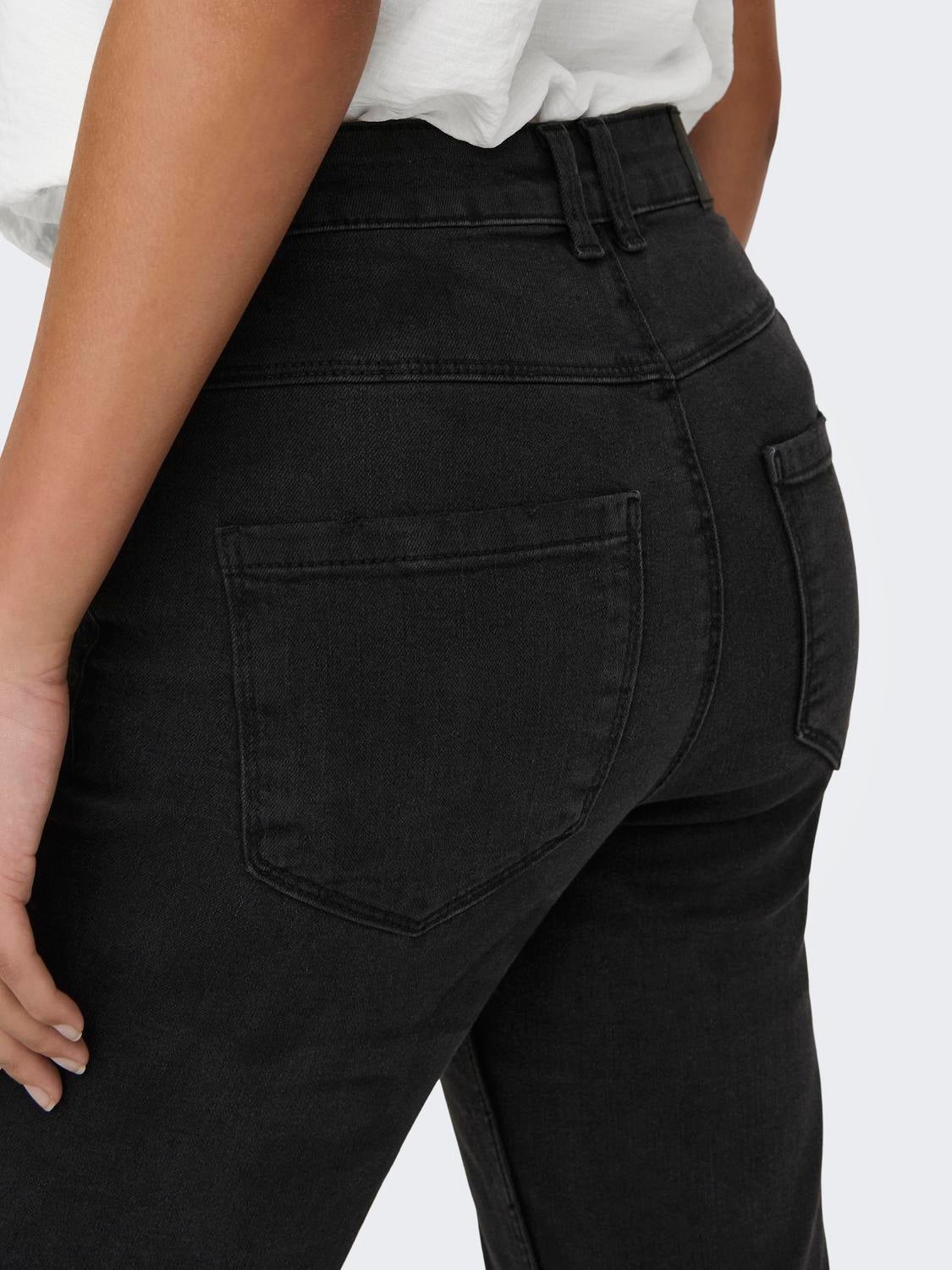 JDYNEWFLORA Hohe Taille Ausgestellt Jeans Dark Grey Denim