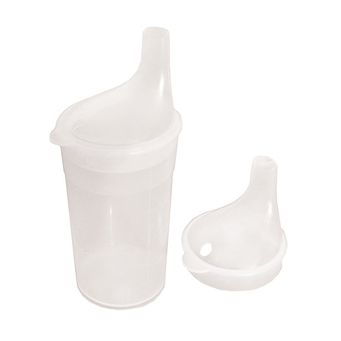 SUNDO Trinkbecher mit 2 Aufsätze Tee & Brei<br>1 Stück, mit langem Mundstück transparent