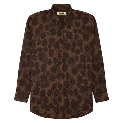 Woodbird Yuzo Jacquard Skjorte, Brun, XL