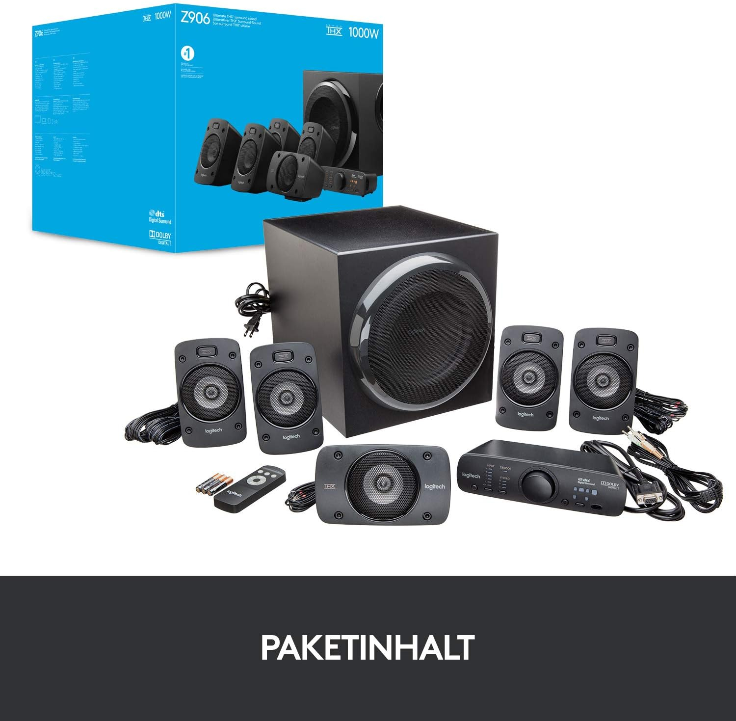 Z906  Surround Sound System THX Lautsprecher mit Fernbedienung (980-000468) - Schwarz