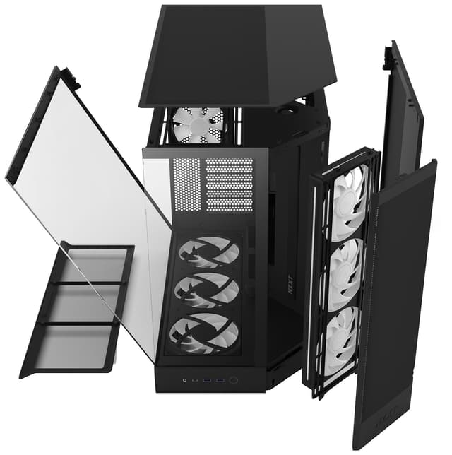 NZXT H9 Flow RGB+ 2025 PC-kabinet (sort)
