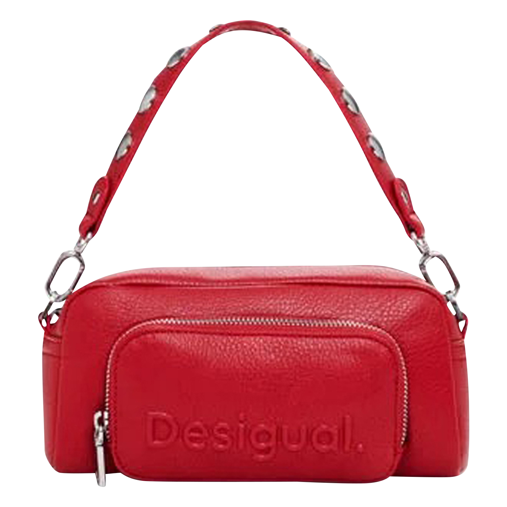 Sac bandoulière effet cuir| Rouge