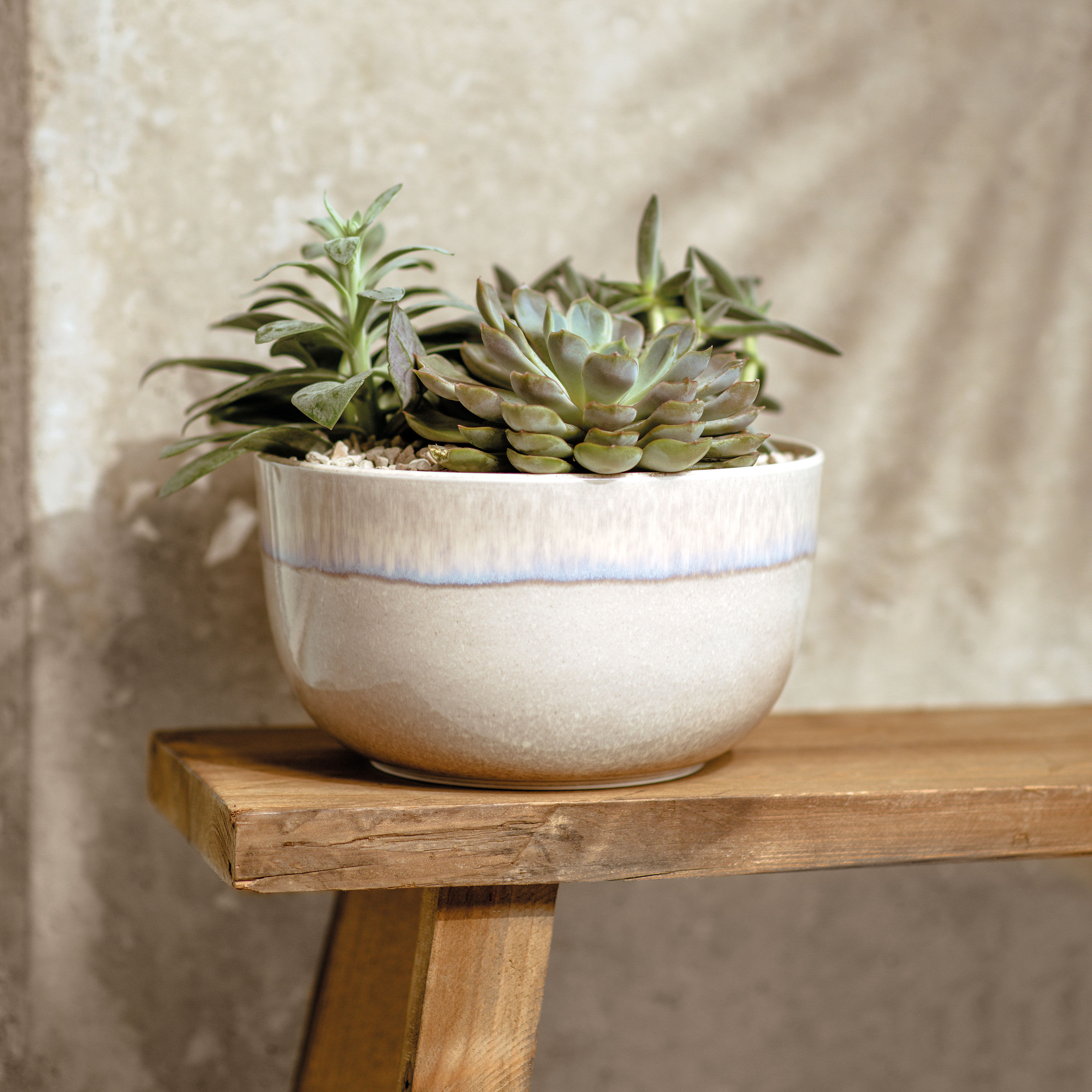 Perlemor Salad serving bowl Beige, 101.5 oz, Premium Porcelain