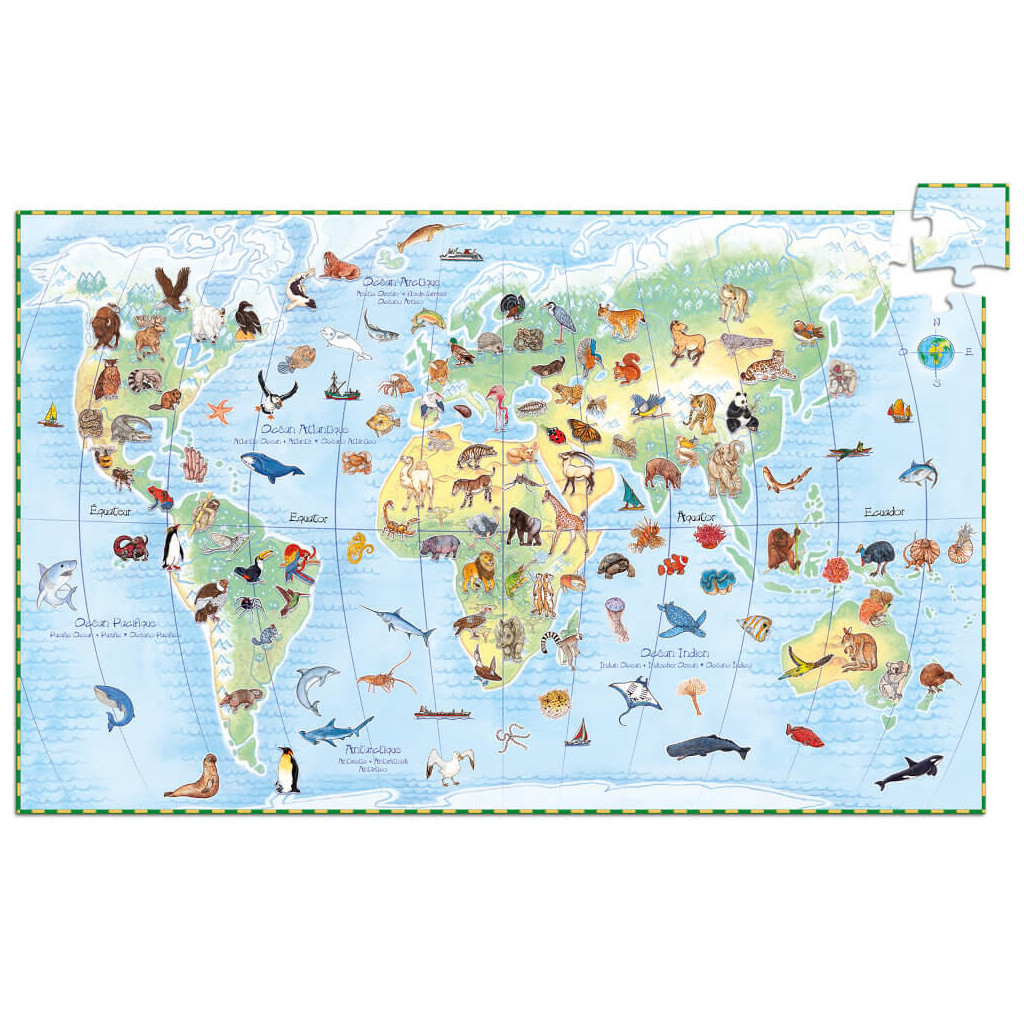 Puzzle Observation - Animaux du Monde (+ livret) - 100 Pièces