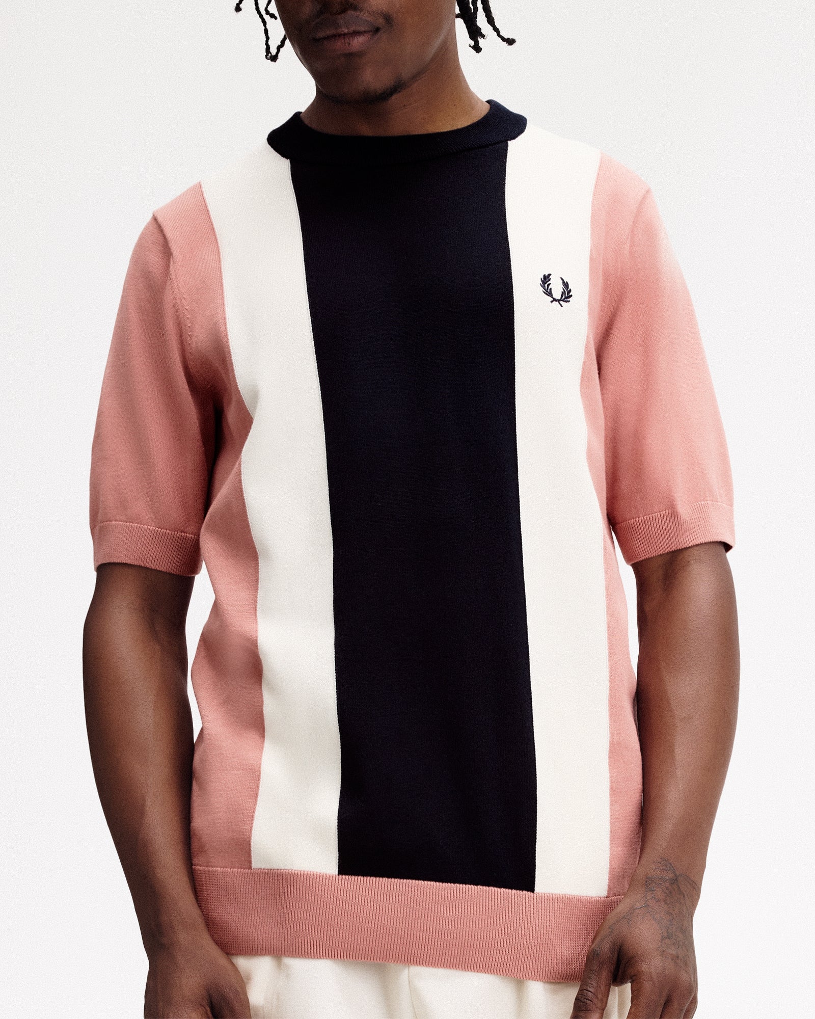 Fred Perry<br>Vertical Stripe Knitted T-Shirt