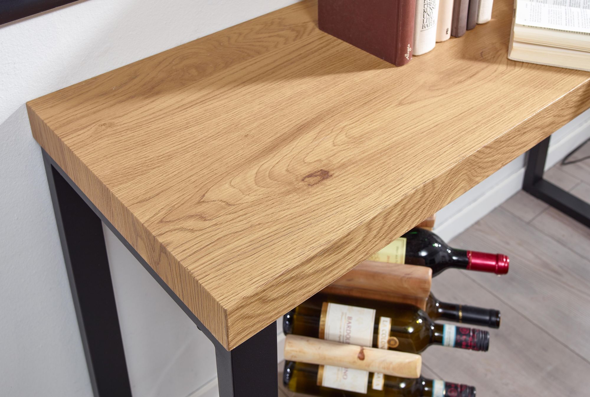KADIMA DESIGN Konsolentisch in modernem Design, Eiche-Optik, Große Ablagefläche