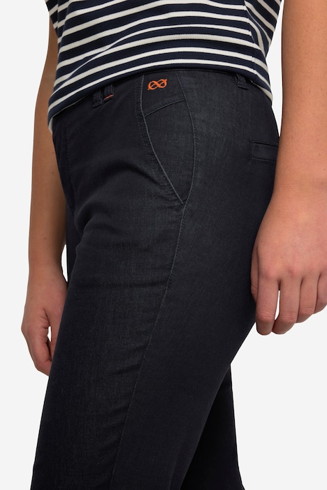 Chino-Hose, Stickerei, Flatfront, mit recyceltem Polyester