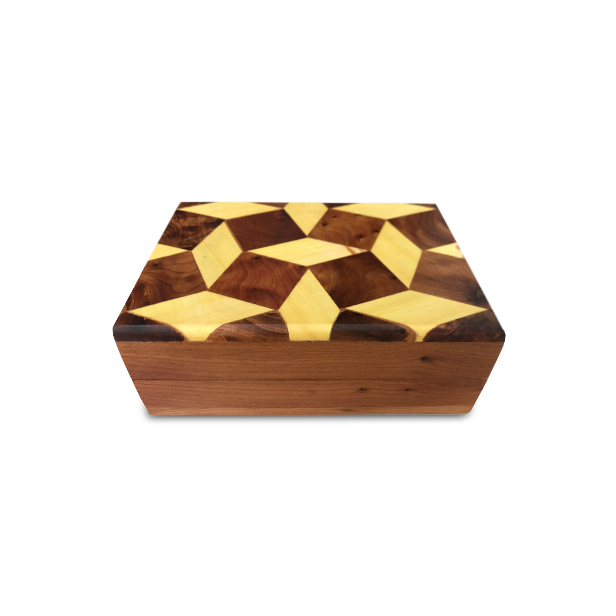 Thuja Box mit Intarsien, B 13 cm, L 9 cm, H 5 cm von fischer's lagerhaus