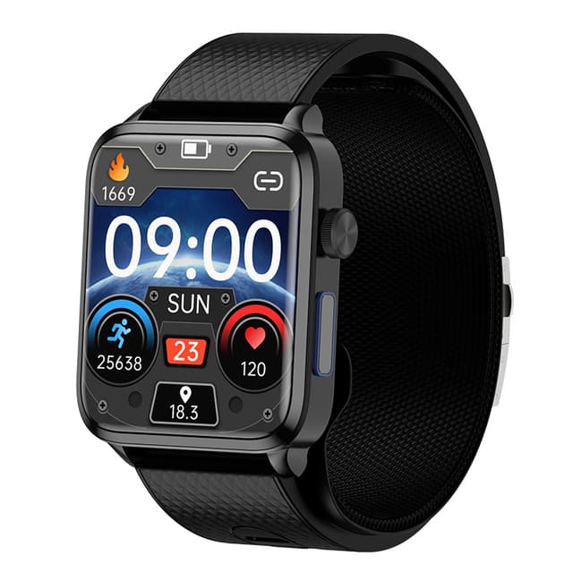 Smartwatch som måler blodtryk og ilt i blodet Sort